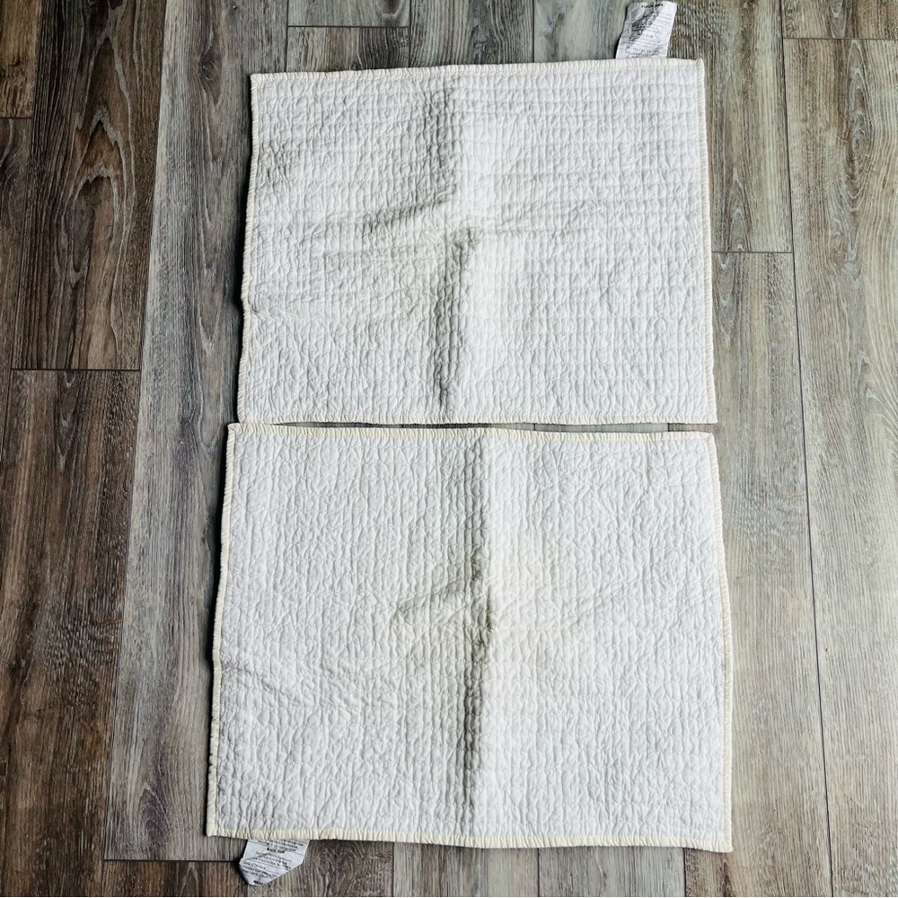 Hearth & Hand Magnolia lot of 2 Standard Cream Textured Pillow Shams Bedding